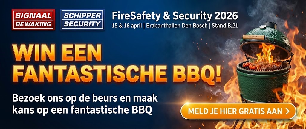 Win een fantastische BBQ — FireSafety & Security 2026 — 15 & 16 april, Brabanthallen Den Bosch, Stand B.21